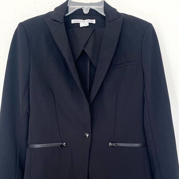 Veronica Beard Iconic Scuba Dickey Jacket 0 Extra Small Black CORE-BSS1078 $645 - Picture 2 of 11